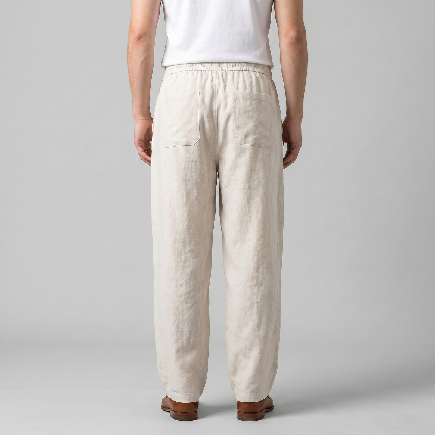 Pantaloni Uomo in lino, taglio largo estivo — vista 4