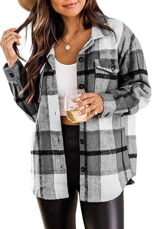 Giacca Donna in tessuto caldo, stile camicia-giacca — vista 5