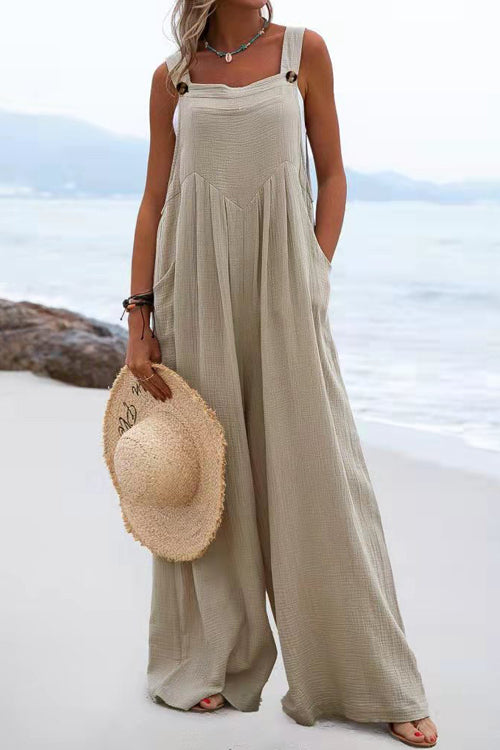 Sophia Salopette Donna – Style Bohémien, Pantaloni Amples e Bretella Spaghetti Leggeri