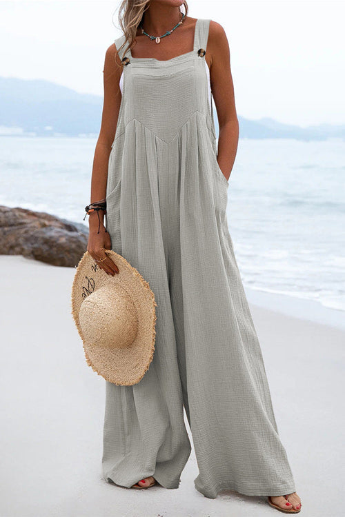 Sophia Salopette Donna – stile Bohémien, Pantaloni Amples e Bretella Spaghetti Leggeri