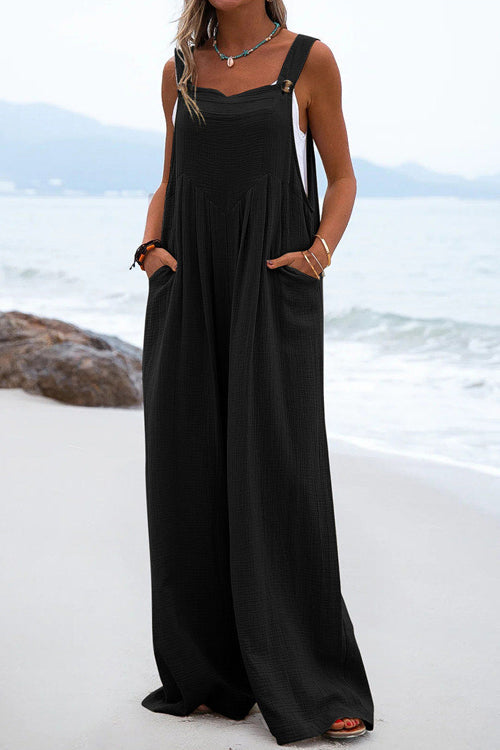 Sophia Salopette Donna – stile Bohémien, Pantaloni Amples e Bretella Spaghetti Leggeri