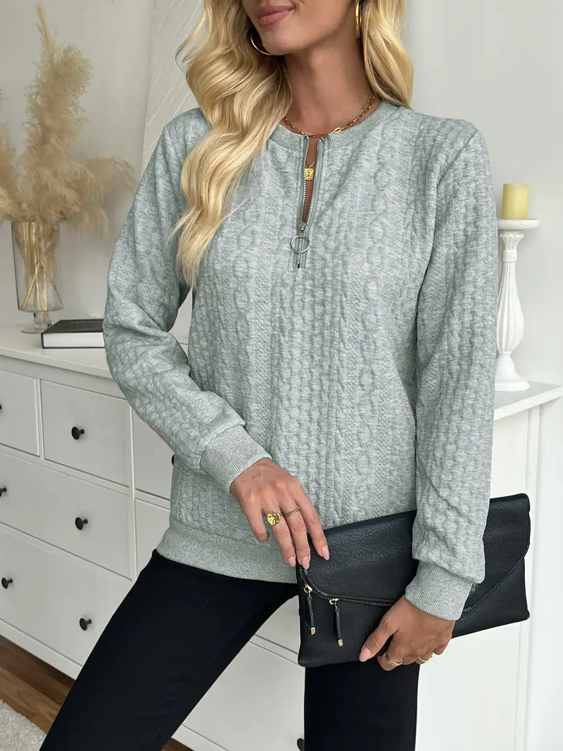 Margaux Sweat Donna Inverno – Maglione Zippé Confortevole in Maglia con Design Elegante