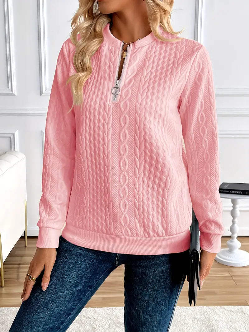 Margaux Sweat Donna Inverno – Maglione Zippé Confortevole in Maglia con Design Elegante