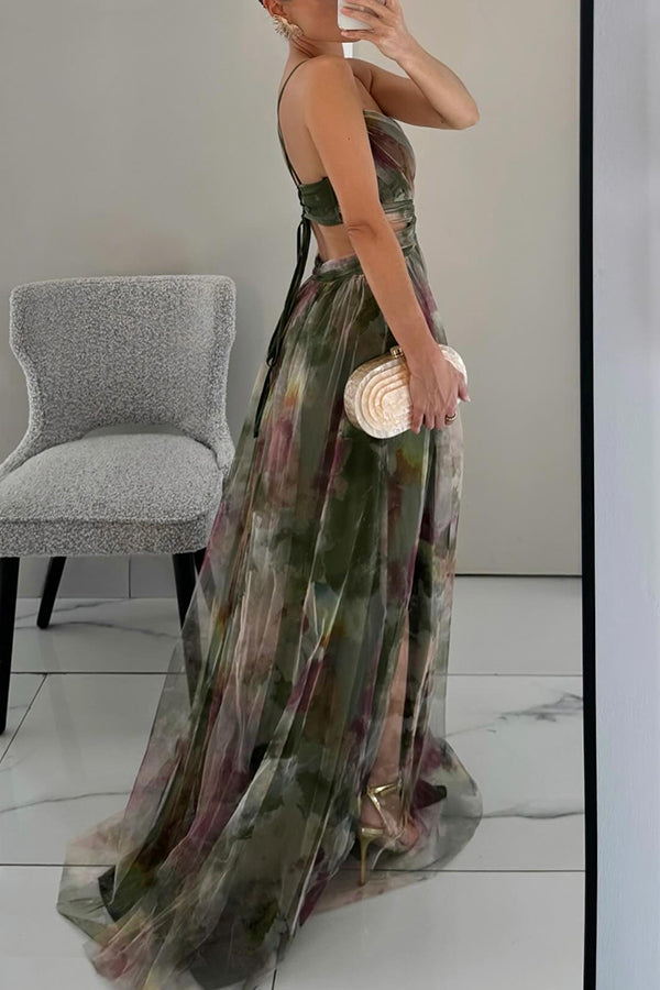 Abito Lungo Donna in mesh, motivo floreale — vista 10