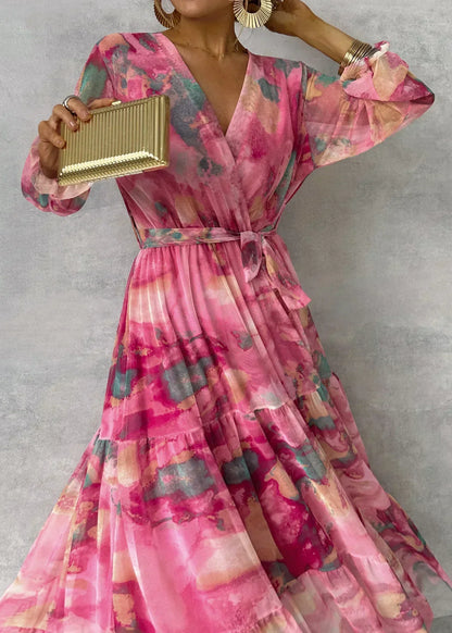 Abito Lungo Donna in chiffon, motivo floreale — vista 4