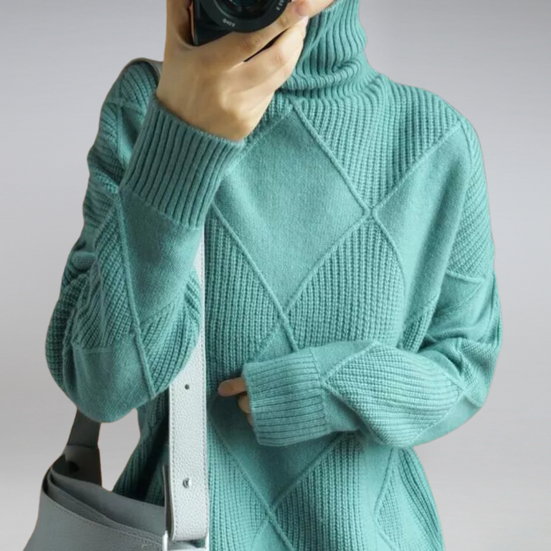 Haley Maglione Donna – Maglione Morbido a Dolcevita Caldo & Elegante per l’Automne e l’Inverno
