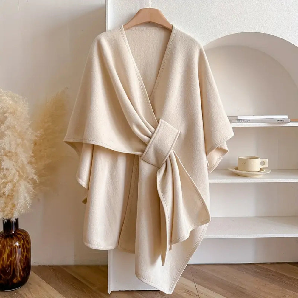 Vivian Cappotto Cape Donna – Poncho Inverno Elegante Linea-Vent in Microfibres Douces & Chaudes