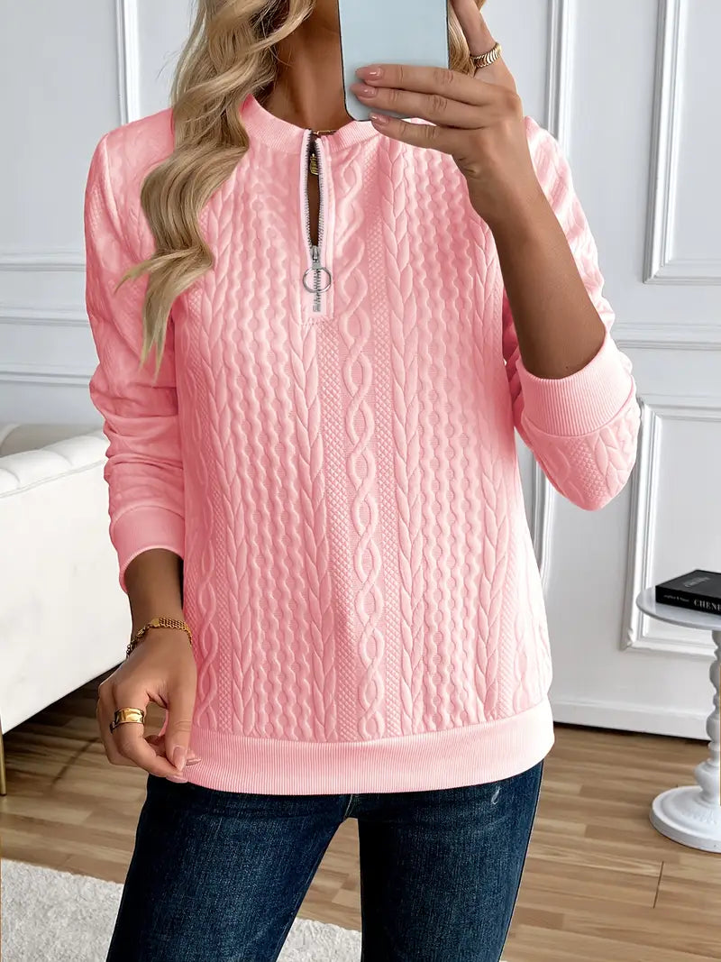 Margaux Sweat Donna Inverno – Maglione Zippé Confortevole in Maglia con Design Elegante