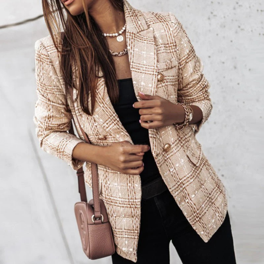 Dettaglio a quadri — blazer donna