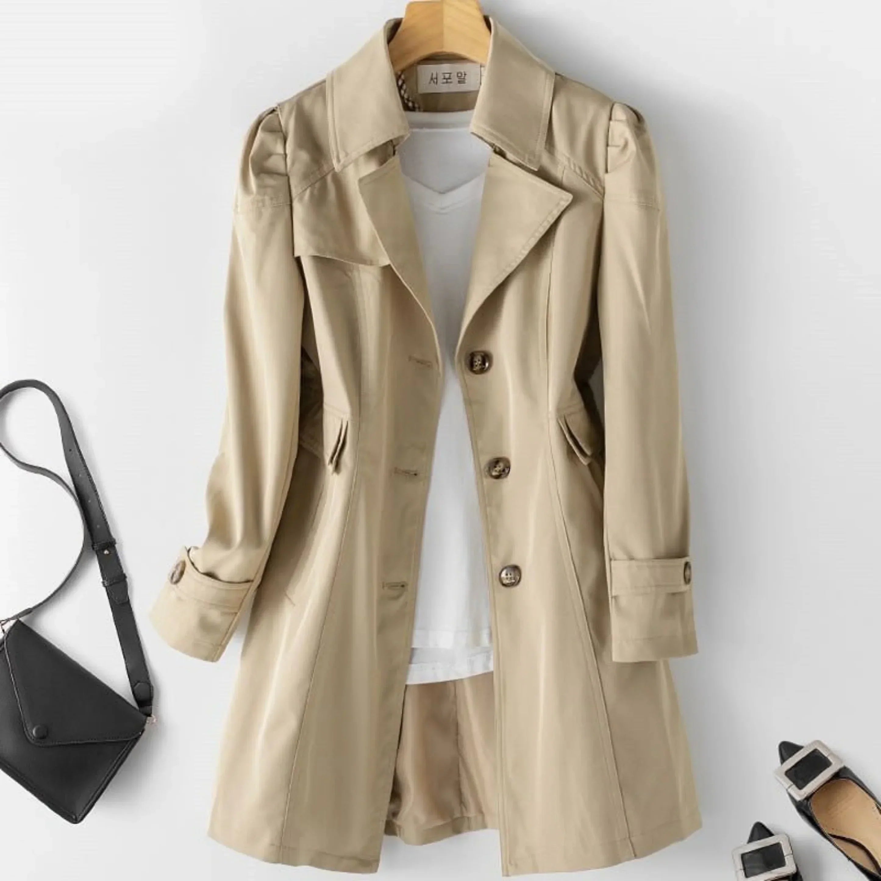 Livia Cappotto Donna – Trench-Coat Imperméable Elegante al Style Classique & Intemporel