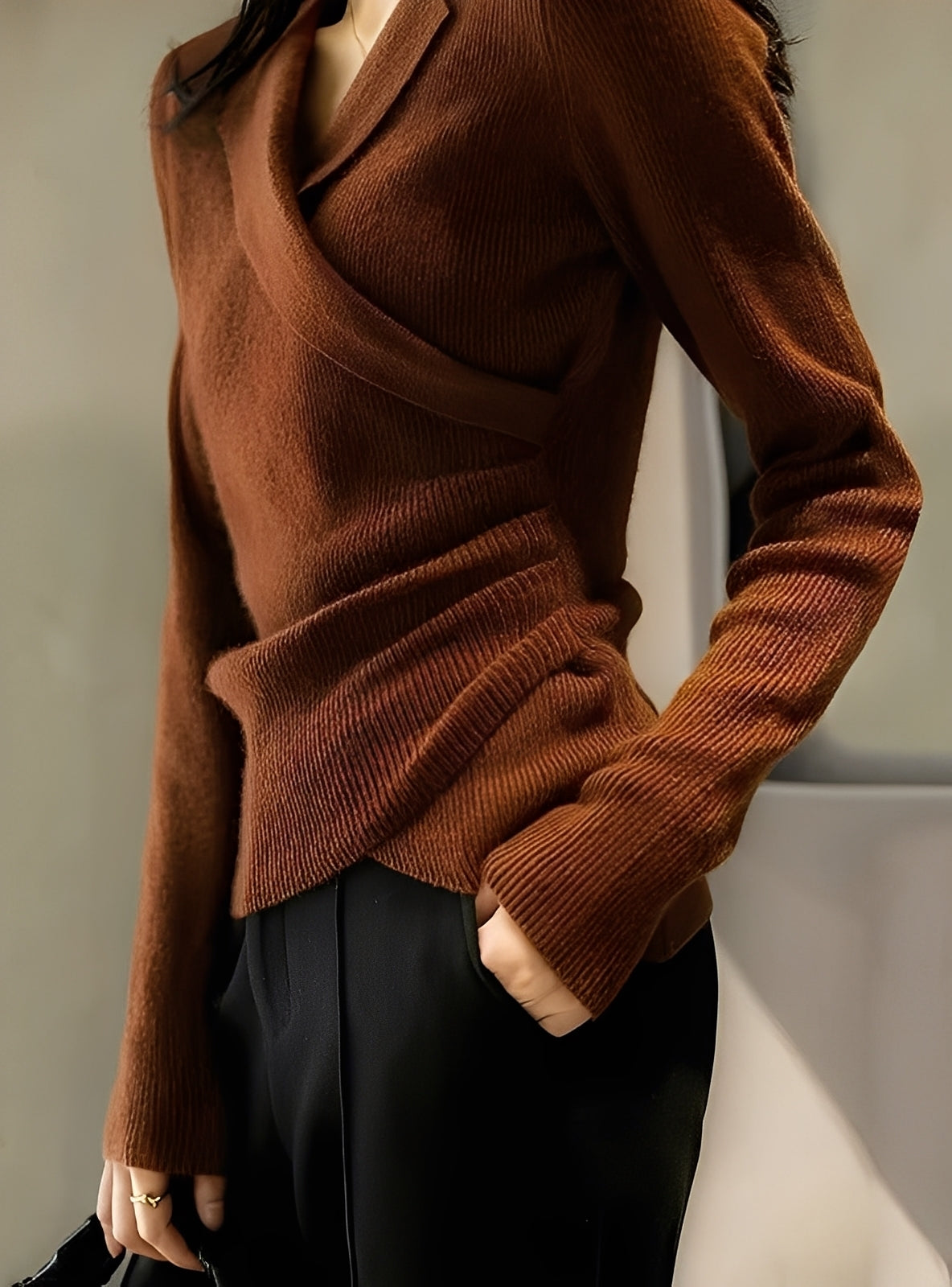 Kaelee Maglione in Lana Tricotée per Donna – Maglione Morbido e Caldo con Linea Classique per l’Automne e l’Inverno