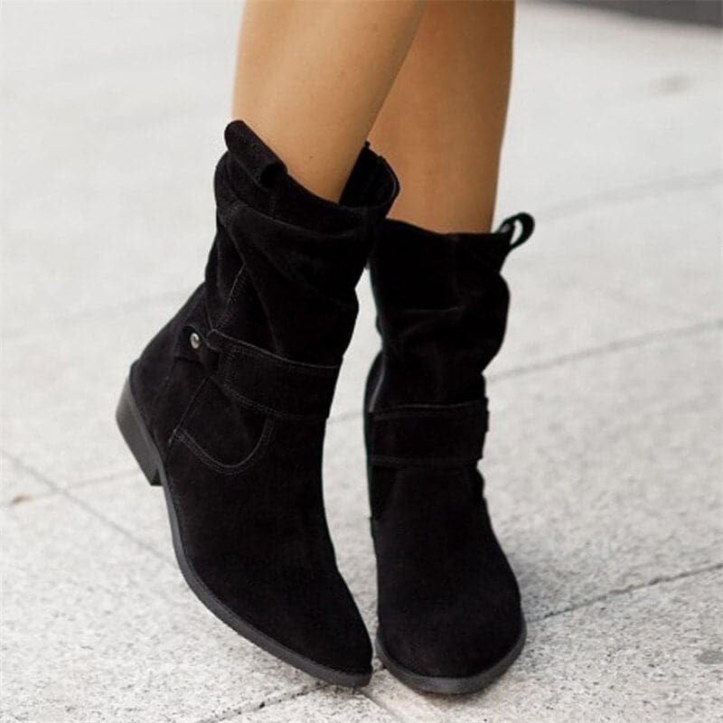 Melanie Bottines Donna in Daim – Bottines Eleganti Confortevoli con Talon Bloc Moderne