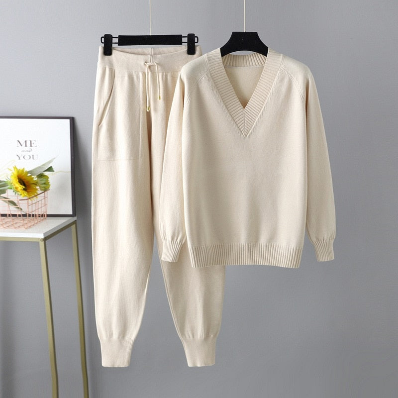 Margot Ensemble Donna – Maglione & Pantalone in Maglia Premium, Style Chic & Comfort Elegante