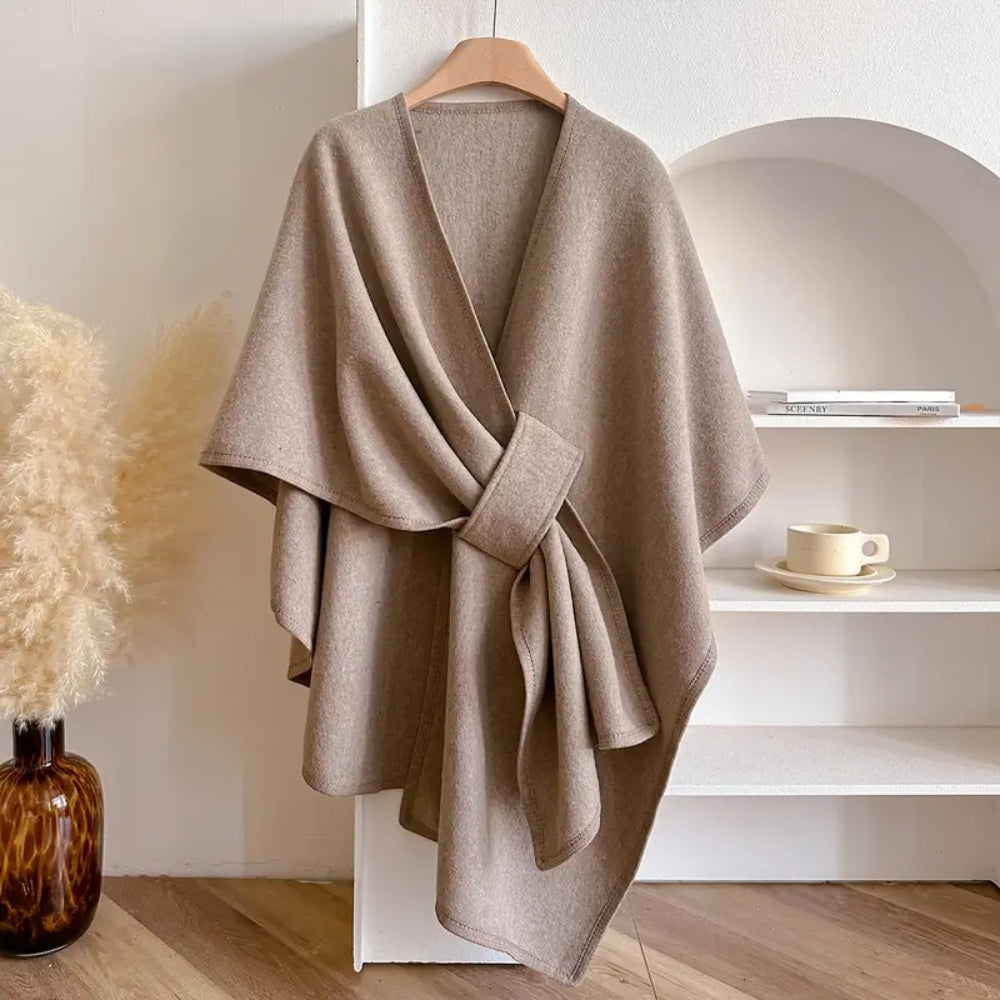 Vivian Cappotto Cape Donna – Poncho Inverno Elegante Linea-Vent in Microfibres Douces & Chaudes