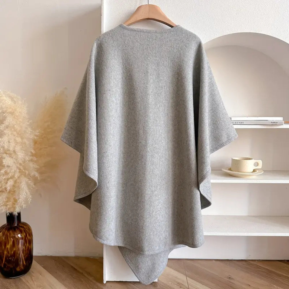 Vivian Cappotto Cape Donna – Poncho Inverno Elegante Linea-Vent in Microfibres Douces & Chaudes