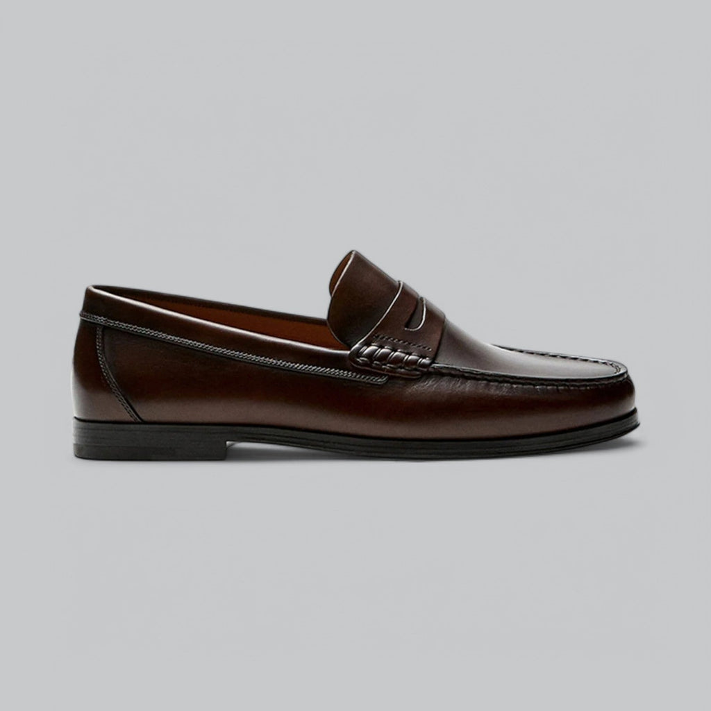 Joel Mocassins Uomo in Cuir – Scarpe Habillées Sans Lacets con Semelle in Caoutchouc per Tenues Décontractées & Formelles
