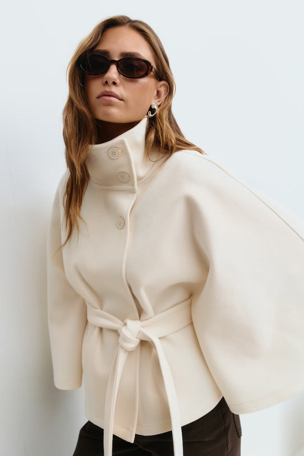 Ivanna Cappotto Lana Donna – Col Top Elegante con Ceinture Amovible & Linea Casual