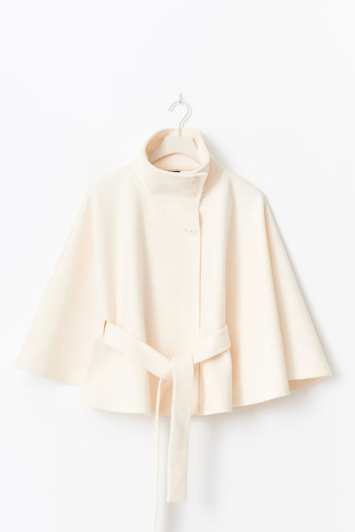 Ivanna Cappotto Lana Donna – scollo Top Elegante con cintura Amovible & Linea Casual