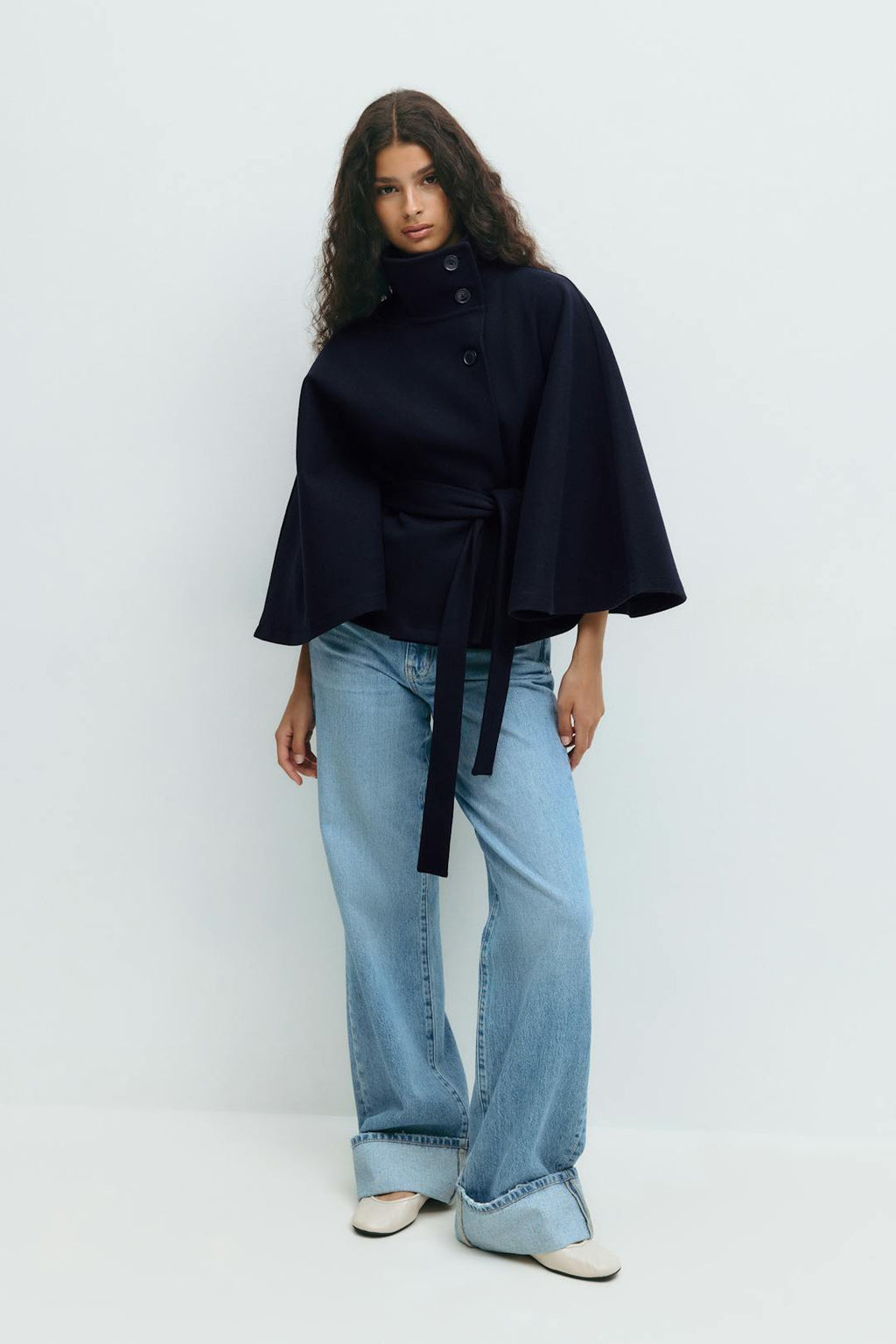 Ivanna Cappotto Lana Donna – Col Top Elegante con Ceinture Amovible & Linea Casual