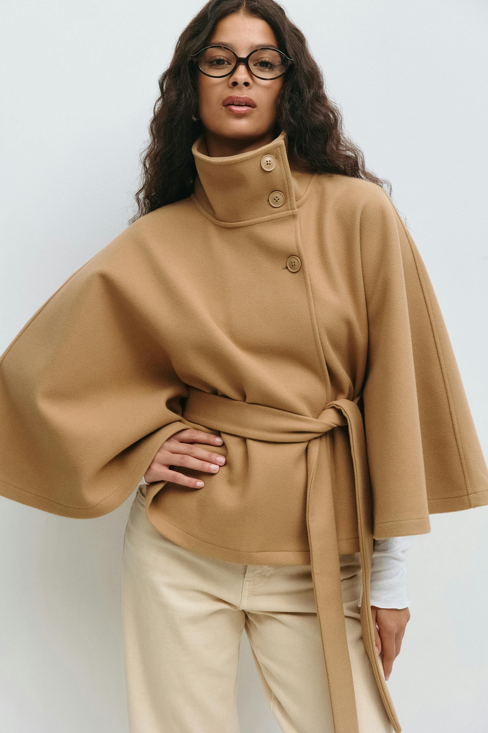 Ivanna Cappotto Lana Donna – Col Top Elegante con Ceinture Amovible & Linea Casual