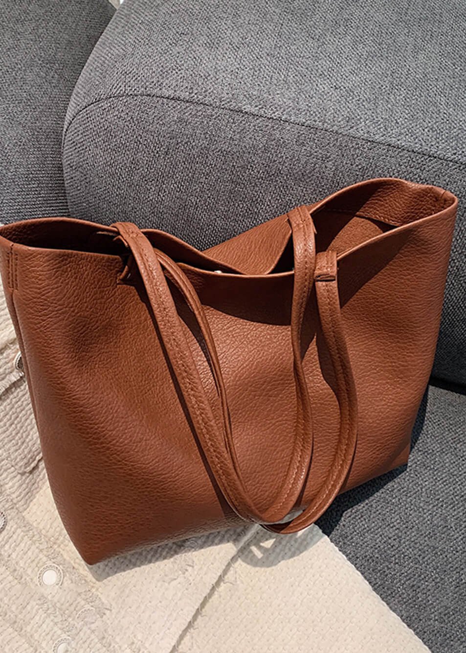 Reyna Borsa Cabas Donna – Design Minimaliste Spacieux in Simili-Cuir Durable