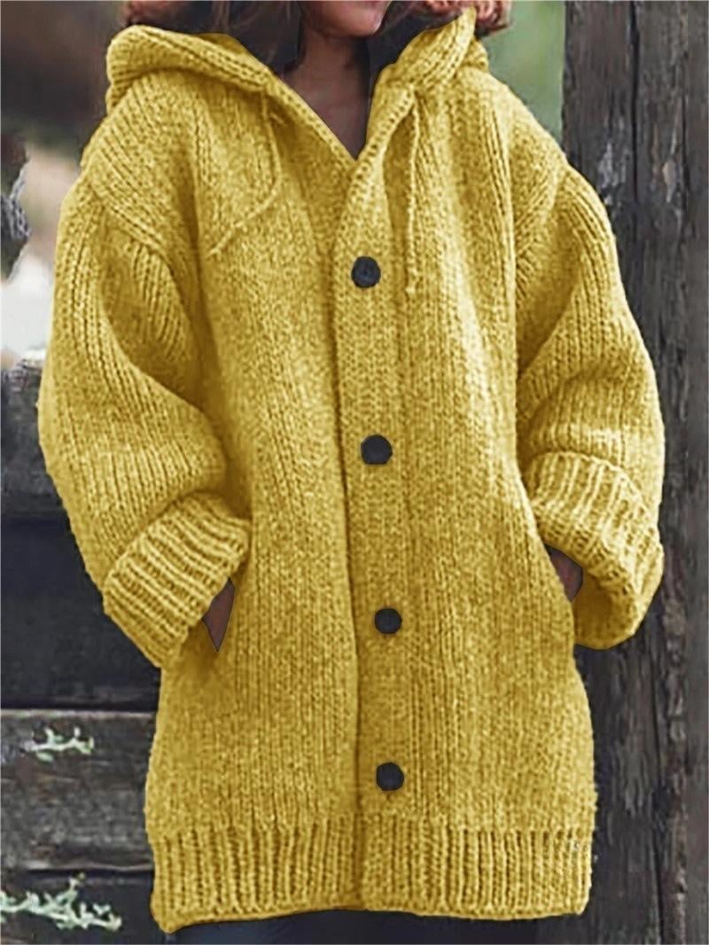 Lylia Cardigan Long Donna – Maglia Morbida con Capuche & Style Comfort Elegante
