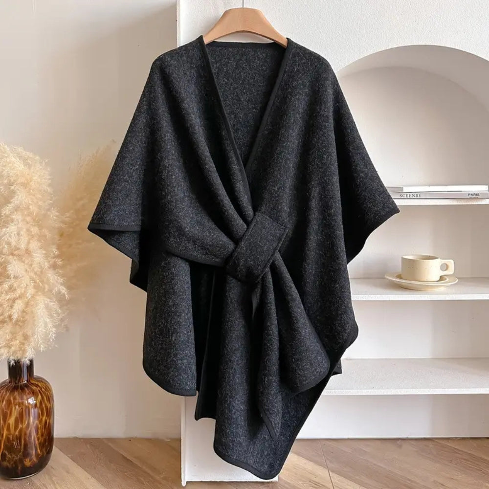 Vivian Cappotto Cape Donna – Poncho Inverno Elegante Linea-Vent in Microfibres Douces & Chaudes