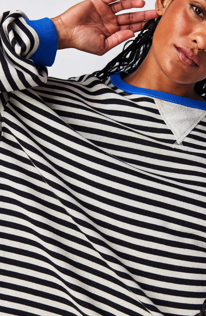 Mila Sweat Oversize – Sweat Confortevole con Rayures Classiques e Détails Contrastés
