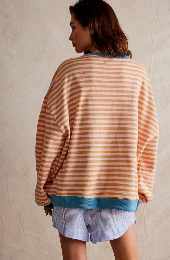 Mila Sweat Oversize – Sweat Confortevole con Rayures Classiques e Détails Contrastés