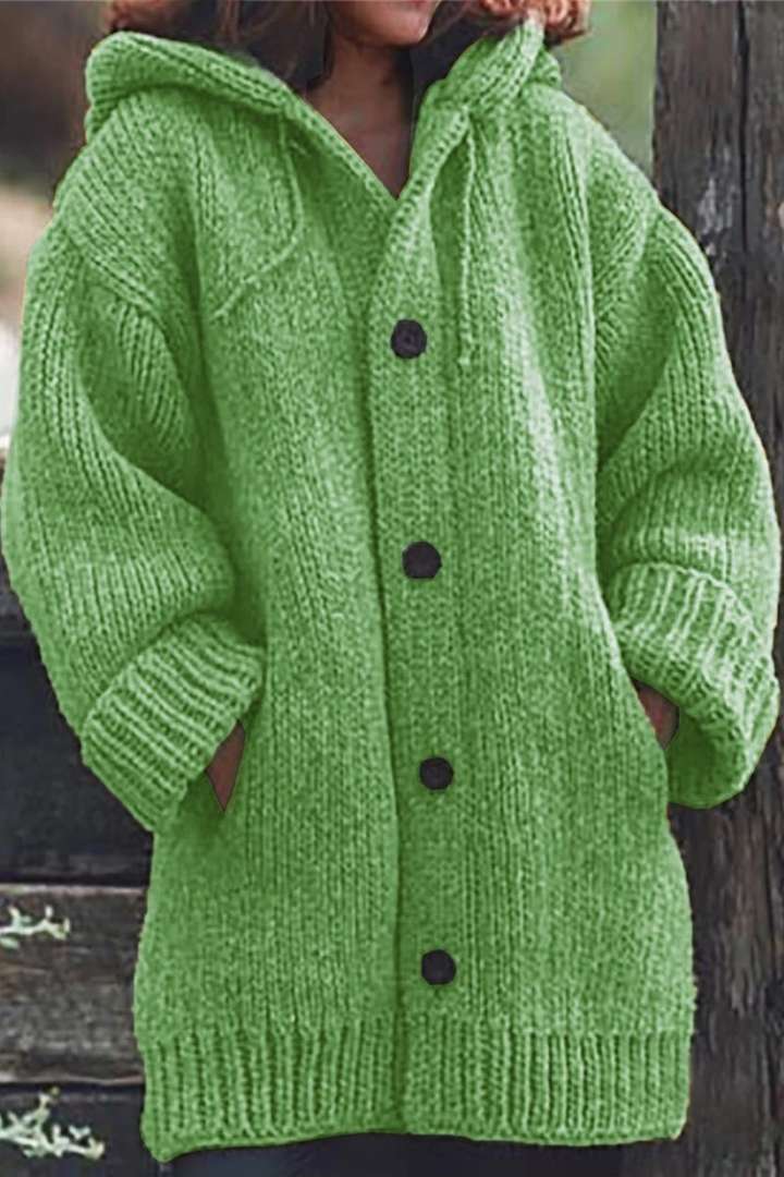 Lylia Cardigan Long Donna – Maglia Morbida con Capuche & Style Comfort Elegante