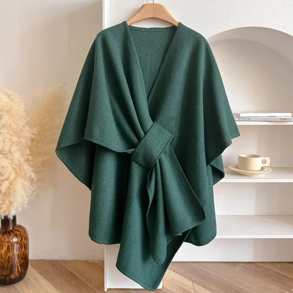 Vivian Cappotto Cape Donna – Poncho Inverno Elegante Linea-Vent in Microfibres Douces & Chaudes