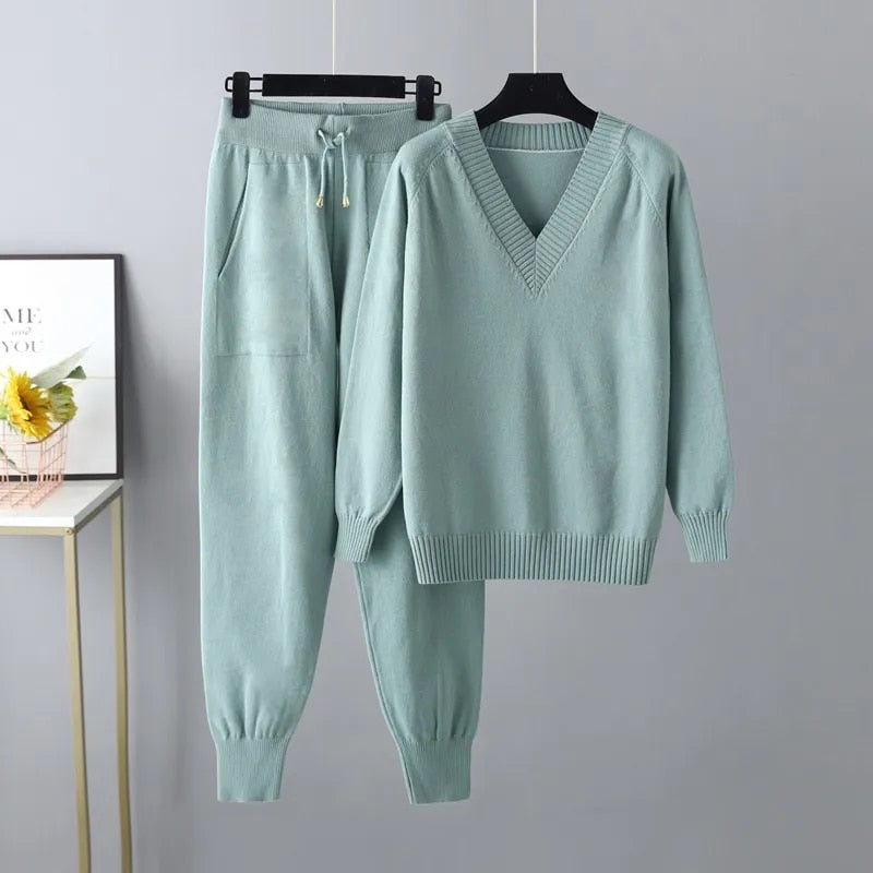 Margot completo Donna – Maglione & Pantalone in Maglia Premium, stile chic & Comfort Elegante