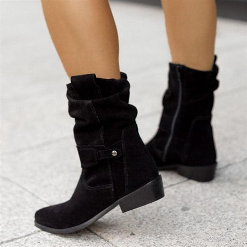 Melanie Bottines Donna in Daim – Bottines Eleganti Confortevoli con Talon Bloc Moderne