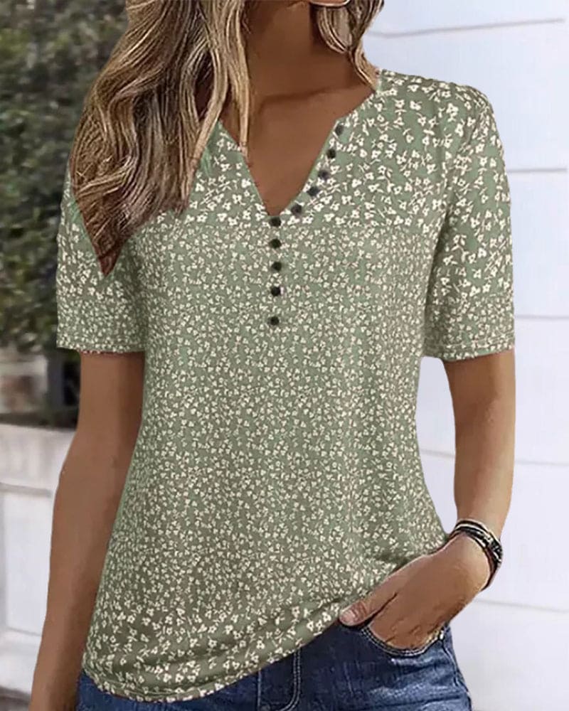 Top d’Estate Donna Naomi – T-Shirt a Stampa a Fiori con Maniche Corte & Linea Stretch Confortevole