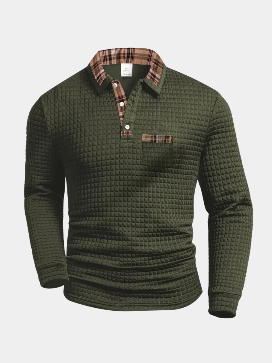 Jack Polo Uomo Dumont Lyon – Motif a Carreaux Elegante, Maniche Lunghe & Style Raffiné