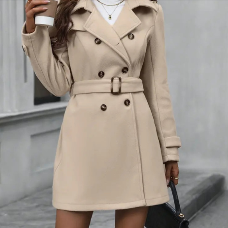 Michelle Cappotto Trench Donna – Cappotto Mi-Long Elegante a Linea Structurée con Ceinture