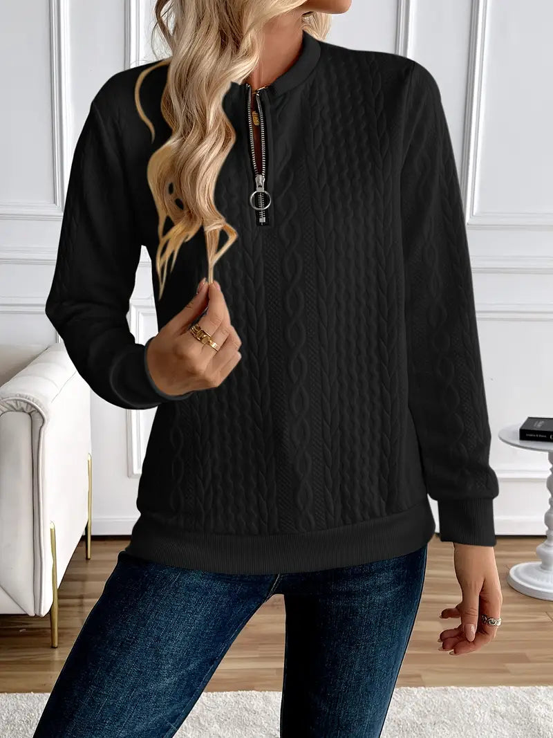 Margaux Sweat Donna Inverno – Maglione Zippé Confortevole in Maglia con Design Elegante