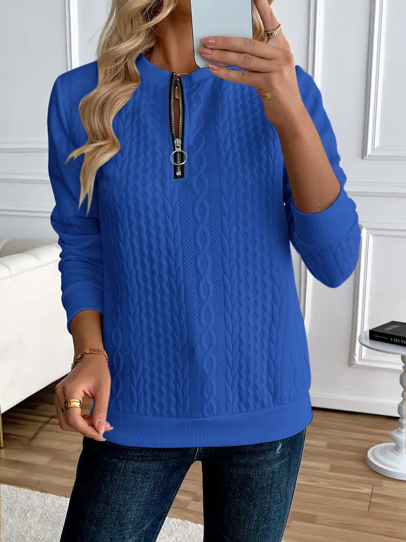 Margaux Sweat Donna Inverno – Maglione Zippé Confortevole in Maglia con Design Elegante