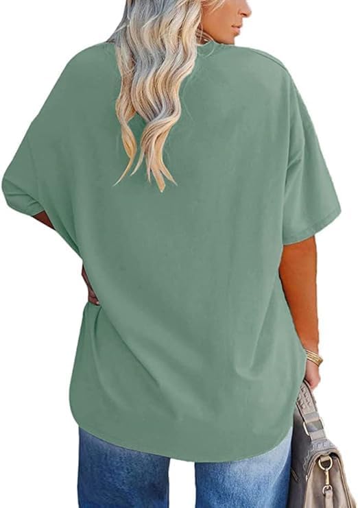 Nena T-Shirt Grande Taille Donna – Scollo a V, Linea Oversize, Maniche Corte Estate