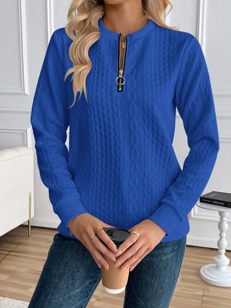 Margaux Sweat Donna Inverno – Maglione Zippé Confortevole in Maglia con Design Elegante