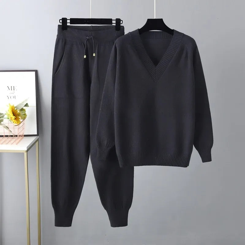 Margot completo Donna – Maglione & Pantalone in Maglia Premium, stile chic & Comfort Elegante