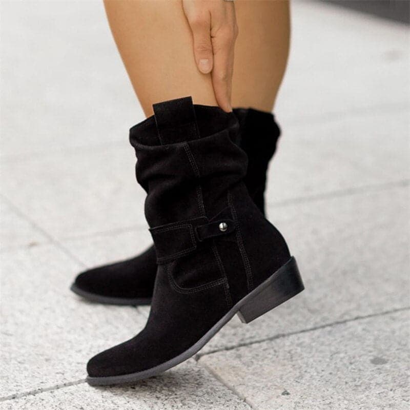 Melanie Bottines Donna in Daim – Bottines Eleganti Confortevoli con Talon Bloc Moderne