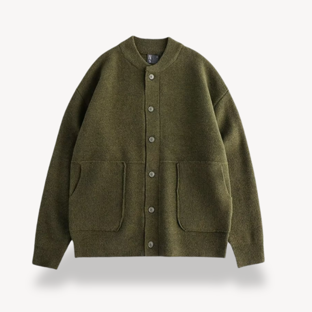 Zayden Cardigan Uomo in Lana a Boutons – Cardigan Elegante in Mélange Lana