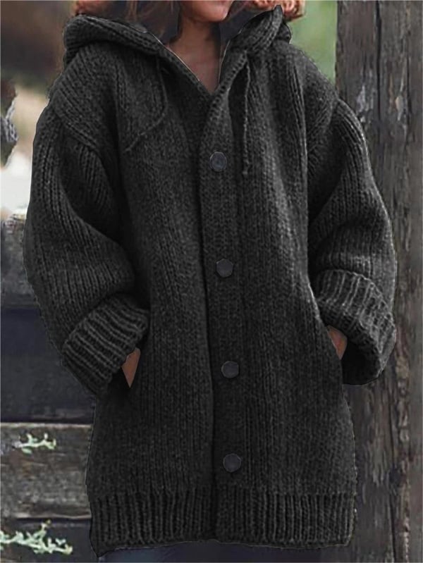 Lylia Cardigan Long Donna – Maglia Morbida con Capuche & Style Comfort Elegante