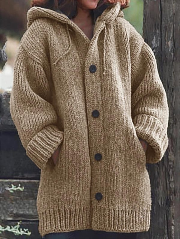 Lylia Cardigan Long Donna – Maglia Morbida con Capuche & Style Comfort Elegante