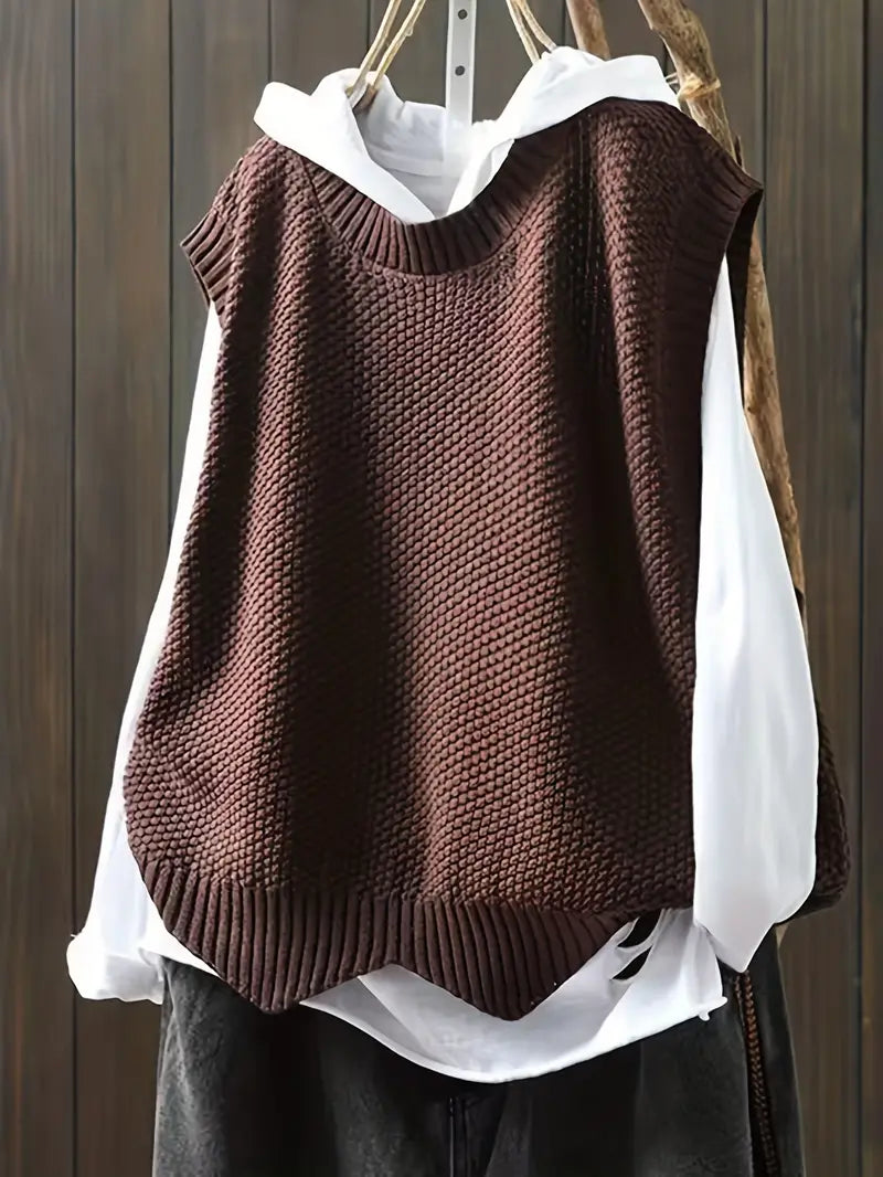 Vanya Maglione Senza Maniche Donna – Linea Droite Confortevole & Girocollo Classique
