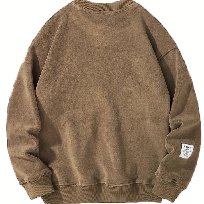 Pull Casual a Girocollo con Lettres Brodées per Uomo