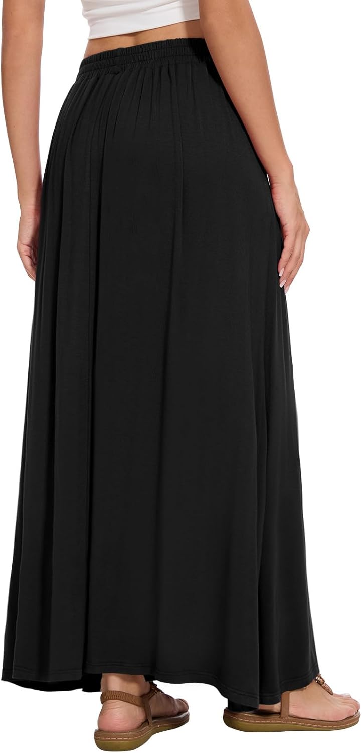 Nina Gonna Maxi Donna – Gonna Fluida Vita Alta, a Trapezio & Tasche Estate