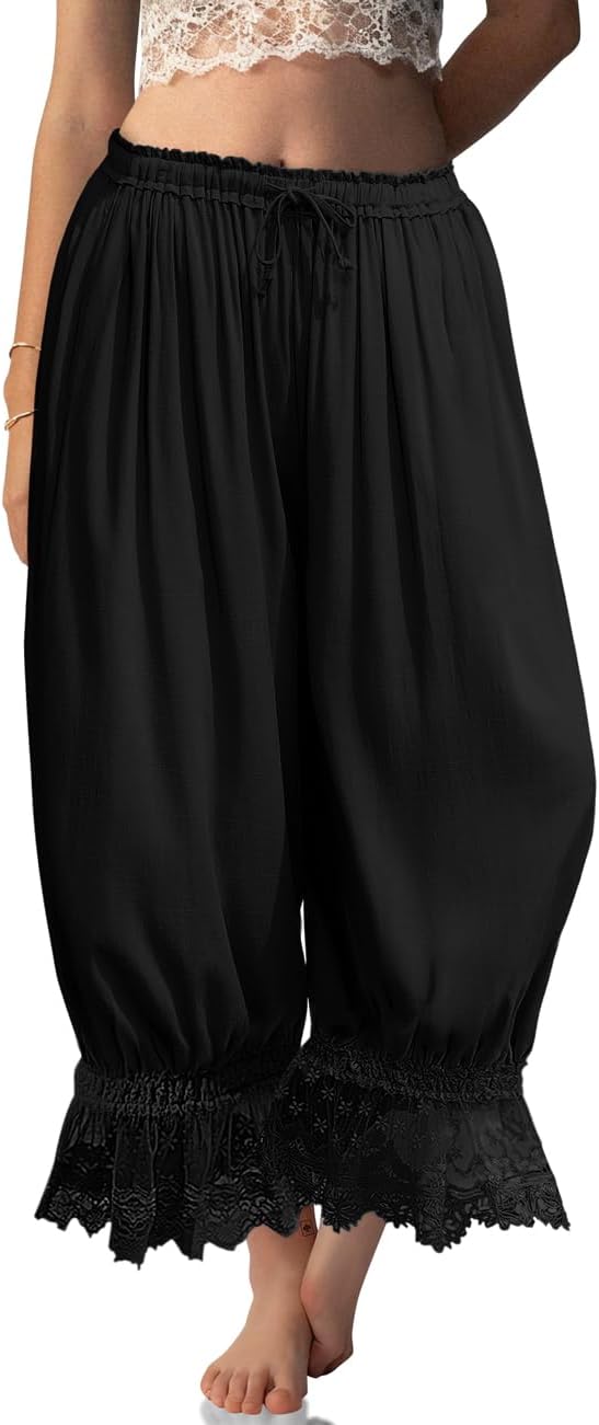 Tyra Pantalone Donna Vintage – Bloomer Lin Pizzo, Linea Large Ruffle Estate Chic