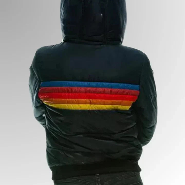 Scarlett Doudoune Donna Rétro – Cappotto d’Inverno Multicolore con Capuche e Fermeture Éclair